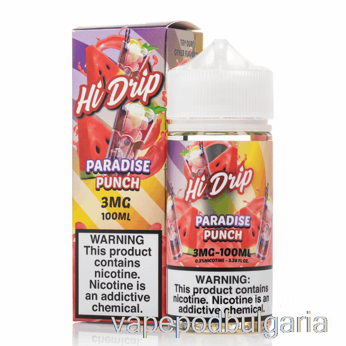 Vape 10000 Дръпки Paradise Punch - Hi-drip E-liquids - 100ml 0mg